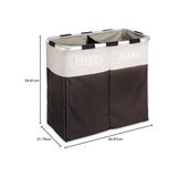 Prime Whitmor Easycare Çift Çamaşır Sepeti - Işıklar ve Karanlıklar Ayırıcı - Espresso, 2 Bölmeli - Option-1 - 0 Siyah