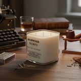 Prime Wildwood Secret Lüks Aromaterapi Mumu |%100 Doğal Soya Wax | Okaliptüs, Tütün, Vanilya & Sandal Ağacı Kokulu | 4x Pamuk Fitilli | El Yapımı Fitiller | 50+ Saat Ultra Uzun Yanma Süresi | Tekrar Kullan - Option-1