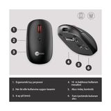 Prime WS211 Kablosuz 1600DPI 6 Tuşlu Dual Mod Rgb 2.4ghz Wifi+ Bluetooth, Şarj Edilebilir, Windows, Linux ve Mac ile Uyumlu, Sessiz Kompakt Optik Mouse Siyah
