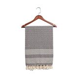 Prime Yaprak Plaj Havlusu Sauna, Yoga, Fitness Için Çok Amaçlı Kullanım. 100X180CM (Koyu Gri) - 001-Beyaz - Option-1