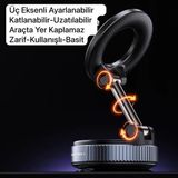 Prime Yeni Ultra Vakum Vantuzlu Güçlü Manyetik Uyumlu 360 Derece Ayarlanabilir Araç Içi Masaüstü Telefon Tutucu - Option-1 - 000-Siyah