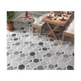Prime Yer Kaplama Zemin Kaplama Folyosu 65X130 cm Altıgen Desen Gri - Option-1