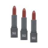 Prime Yoğun Renk Veren Uzun Süre Kalıcı Nemlendirici Kadifemsi Mat Ruj - Lipstick 407 Dusty Rose (3 Paketi) - Option-1