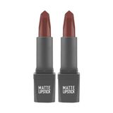 Prime Yoğun Renk Veren Uzun Süre Kalıcı Nemlendirici Kadifemsi Mat Ruj - Lipstick 410 Rose (2 Paketi) - Option-1