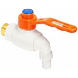 Primeaks 1/2" Plastik Küresel Bahçe Ve Hortum Musluğu - Turuncu Kollu