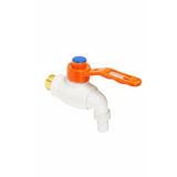 Primeaks 1/2" Plastik Küresel Bahçe Ve Hortum Musluğu - Turuncu Kollu