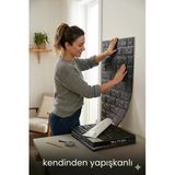 Primeaks 2 Adet Tuğla Desenli 70X77 Cm Köpük Kabartmalı 3D Duvar Kağıdı- Kendinden Yapışkanlı Panel