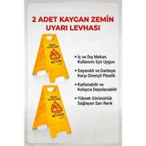 Primeaks 2'li Kaygan Zemin Uyarı Levhası / Katlanabilir Çift Taraflı Temizlik