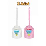 Primeaks 2'Li Set Tuvalet Fırçası Takımı - Pembe & Beyaz Ekonomik Paket