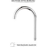 Primeaks Evye Batarya Borusu 26X20 cm Delta Mix Uyumlu Mutfak Musluk Borusu - Gri