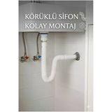 Primeaks Kaliteli Körüklü Lavabo Sifonu - Esnek ve Kolay Montaj