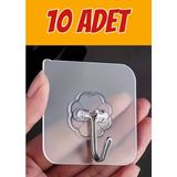 Primeaks Kendinden Ultra Güçlü Yapışkanlı Tekli Askı 10 Adet Suya Dayanıklı Paslanmaz Kanca