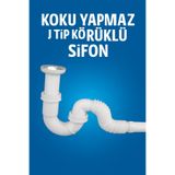 Primeaks Koku Önleyici J Tipi Körüklü Lavabo Sifonu
