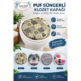 Primeaks Lüks Puf Klozet Kapağı Kalın Süngerli Yumuşak Minderli Dekoratif Soğuk Önleyici