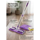 Primeaks Mandallı Mop Full Temizlik Seti 2 Adet Mikrofiber Bezli Pratik Yer Temizleme Mopu