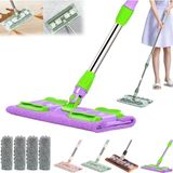 Primeaks Mandallı Mop Seti – 360° Döner Başlıklı Zemin Temizleme Paspası + 1 Yedek Mop Bezi
