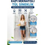 Primeaks Mıknatıslı Tül Sineklik 105X205 cm | Kendiliğinden Açılıp Kapanan Kapı Sinekliği | Kolay Montaj