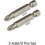 Primeaks Pz2 x 50 mm Şarjlı Tornavida Vidalama Bits Ucu 2'li Set (PZ2X50)