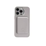 PrimeCase Iphone 13-14 Uyumlu Gri Manyetik Özellikli Standlı Deri Kılıf+Kartlık