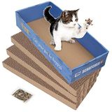 PrimePets 3'ü 1 arada Kedi Tırmalama Kartonu, Ters Çevrilebilir Oluklu Kedi Tırmalama Pedi, Geri Dönüşüm Dalgası Kavisli Tırmalama Tahtası, Mobilya Koruyucu için Yedek Parça, Kedi Nanesi Dahil
