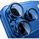 PrimePuls Alüminyum Çerçeveli Kamera Lens Koruyucu Cam, 9H Temperli AR Yansıma Önleyici Lens Yüzüğü Seti, Blue, İphone 17