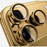 PrimePuls Alüminyum Çerçeveli Kamera Lens Koruyucu Cam, 9H Temperli AR Yansıma Önleyici Lens Yüzüğü Seti, Gold, İphone 17