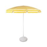 Primera Plaj Şemsiyesi 200 Cm Sarı Çizgili Pamuklu Kumaş ( Bidonlu ) - 2 x 2 m - Sarı - Beyaz