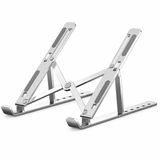 PrimeX ADS-AL05 Alüminyum Ayarlı Laptop Standı, MacBook Notebook Yükseltici Tutucu, Katlanabilir Taşınabilir Ergonomik Laptop Altlığı, 10-16 İnç Uyumlu, Kaymaz Silikon Destekli Gümüş Stand
