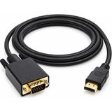 PrimeX Plus Primex PX-1440 1.8 Metre HDMI To VGA Görüntü Kablosu, HDMI Çıkıştan VGA Monitör Projeksiyona Dönüştürücü, Pc Laptop Ps5 Xbox Uyumlu, Full Hd, Tek Yönlü - Siyah