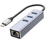 PrimeX Plus PrimeX PX-5224 Type C To Ethernet Gigabit, Type C to Rj45 + 3 Port USB3.0 Hub Çoklayıcı Adaptör(Type C Çıkışlı Tüm Bilgi
