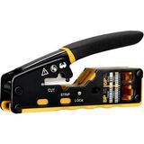 PrimeX Plus Primex PX-8070Y RJ45/RJ11 Cat6/cat7, Yeni Nesil Ez RJ45 Pense Cat6 Cat7, Yeni Nesil Pense Cat7 (Bıçaklı) - 1,2 cm - Siyah - Sarı