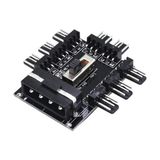 PrimeX Plus PX-4336 3 Pin Girişli 8 Port Fan Çoklayıcı Kart - Siyah