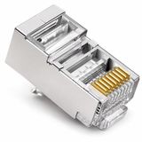 PrimeX Plus PX-CAT660 Metal Cat6 RJ45 Konnektör 100’lü Paket, Shielded Metal Cat6 Jak, Ethernet Network Kablo Ucu, CAT6 LAN UTP FTP STP Kablo İçin RJ45 Kablo Başlığı