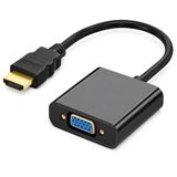 PrimeX PX-1240S HDMI to VGA Çevirici Adaptör, 30 cm Dijital Görüntü Dönüştürücü, HDMI Erkek VGA Dişi, Full HD Destekli Siyah Kablo Aparatı, PC Laptop Projeksiyon Monitör Uyumlu