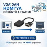 Primex PX-1250 VGA To HDMI Full Hd Görüntü Çevirici Aparat, Analog Erkek To HDMI Dişi Aktif Dönüştürücü, Pc Laptop Notebook VGA Çıkışından HDMI Tv Monitör Projeksiyon Bağlantı Adaptörü - 0 - Siyah