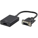 PrimeX PX-1250 VGA to HDMI Full HD Görüntü Çevirici Aparat, Analog Erkek to Hdmi Dişi Aktif Dönüştürücü, PC Laptop Notebook VGA Çıkışından HDMI TV Monitör Projeksiyon Bağlantı Adaptörü