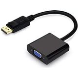 PrimeX PX-1320 DisplayPort to VGA Aktif Dönüştürücü, DP Erkek to VGA Dişi Görüntü Çevirici Adaptör, PC Anakart Ekran Kartı DisplayPort Çıkışından VGA Monitör Projeksiyon Bağlantı Aparatı, 20 cm