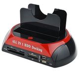 PrimeX PX-385 Harici USB 2.0 2.5/3.5 IDE + SATA HDD Docking, Kart Okuyuculu Harddisk Okuma Adaptörü, Eski IDE SATA Disk Veri Aktarım Çevirici, PC Laptop Teknik Servis İçin Harici Disk Bağlantı Aparatı