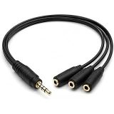 PrimeX PX-3AUX 3’lü Stereo Çoklayıcı, 3.5 mm AUX Jak Splitter Kablo, 1 Erkek Giriş 3 Dişi Çıkış, Kulaklık Hoparlör Telefon PC Araç Ses Paylaşım Adaptörü