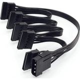 PrimeX PX-4355 Molex to SATA Power Çoklayıcı Kablo, 4 Pin IDE PSU to 5 Port SATA Güç Kablosu, 60 cm%100 Saf Bakır HDD SSD DVD Güç Bağlantı Kablosu, PC Kasa İçi SATA Power Splitter