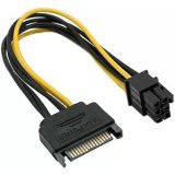 PrimeX PX-4582 15 Pin SATA to 6 Pin PCIe Ekran Kartı Güç Kablosu, SATA Erkek to PCI Express 6 Pin GPU Power Dönüştürücü Kablo, Anakart PSU VGA Güç Bağlantı Kablosu