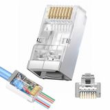 Primex Px-660M6 Cat6 Metal Rj45 Jack Utp Konnektör 100'Lü Paket, Yeni Nesil Ağ Kablosu Ucu Ethernet