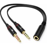 Primex PX-8005 Kulaklık Mikrofon Ayırıcı, 3.5 mm Jak 1 Dişi 2 Erkek Y Splitter, Tek Girişli Mi