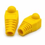 PrimeX PX-CAT6100 RJ45 Koruma Kılıfı 100 Adet, Cat5 Cat6 Ethernet Konnektör Boot Cover, LAN Ağ Kablosu Jack Koruyucu Papuç (Sarı)