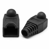 PrimeX PX-CAT6100 RJ45 Koruma Kılıfı 100 Adet, Cat5 Cat6 Ethernet Konnektör Boot Cover, LAN Ağ Kablosu Jack Koruyucu Papuç (Siyah)