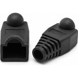 PrimeX PX-CAT6100 RJ45 Koruma Kılıfı 100 Adet, Cat5 Cat6 Ethernet Konnektör Boot Cover, LAN Ağ Kablosu Jack Koruyucu Papuç (Siyah)