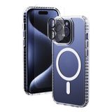 Primoov iPhone 15 Pro için Şeffaf Kılıf [Sararmaz] Temperli Cam Ekran Koruyucu + Kamera Lens Koruyucu, [Düşme Koruması] Telefon Kılıfı 6,7 inç