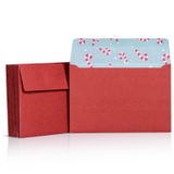 Prims & Flourish Davetiye Zarfları, 50'li Paket 4x6 Noel Zarfları, Davetiyeler ve Tebrik Kartları için, Kırmızı Zarflar, Şeker Bastonları, A4, 10 x 15 cm, Tek Boy