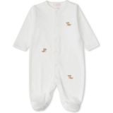 Princess Baby Beyaz Köpek Nakışlı Unisex Bebek Tulum - 0 - 3 Ay