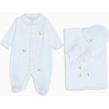 Princess Baby Civciv Nakışlı 4lü Unisex Bebek Hediye Seti - Beyaz - 0 - 3 Ay